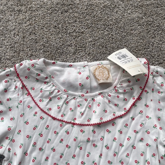 NEW Girls TBBC Ramona Ruffle Collar Shirt Floral Richmond Red- Size 8 - Picture 4 of 6